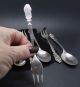 Eight Piece 4 Fork & 4 Spoon Rose Handle Heavy 800 Silver Flatware Flatware & Silverware photo 2