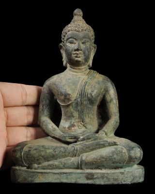Da - Ma - Lay Rare Antique Singha Bronze Buddha Statues High 7 Inch & photo