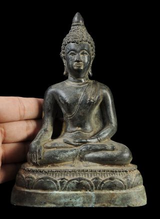 Da - Ma - Lay Rare Antique Singha Bronze Buddha Statues High 6 Inch & photo