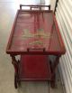 Antique Wood Tea Cart - Paalman (?) - W/removable Tray Oriental Motif Other photo 5