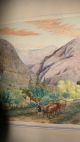 Delightful Old 1850s Watercolor Pastoral Landscape End Of 19th Century - History The Americas photo 4