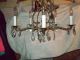 Vtg.  Spanish Brass Chandelier Wglass Crystals/ Prisims - Great Working Condition Chandeliers, Fixtures, Sconces photo 2