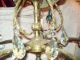 Vtg.  Spanish Brass Chandelier Wglass Crystals/ Prisims - Great Working Condition Chandeliers, Fixtures, Sconces photo 4