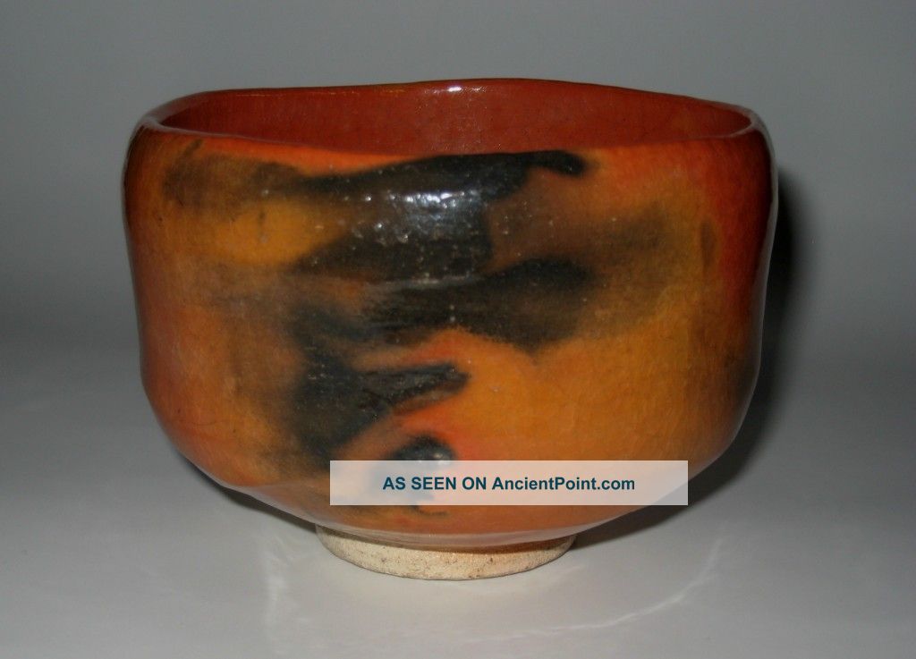 Aka Raku Chawan - Japanese Tea Ceremony Raku Tea Bowl By Sasaki Shoraku Bowls photo