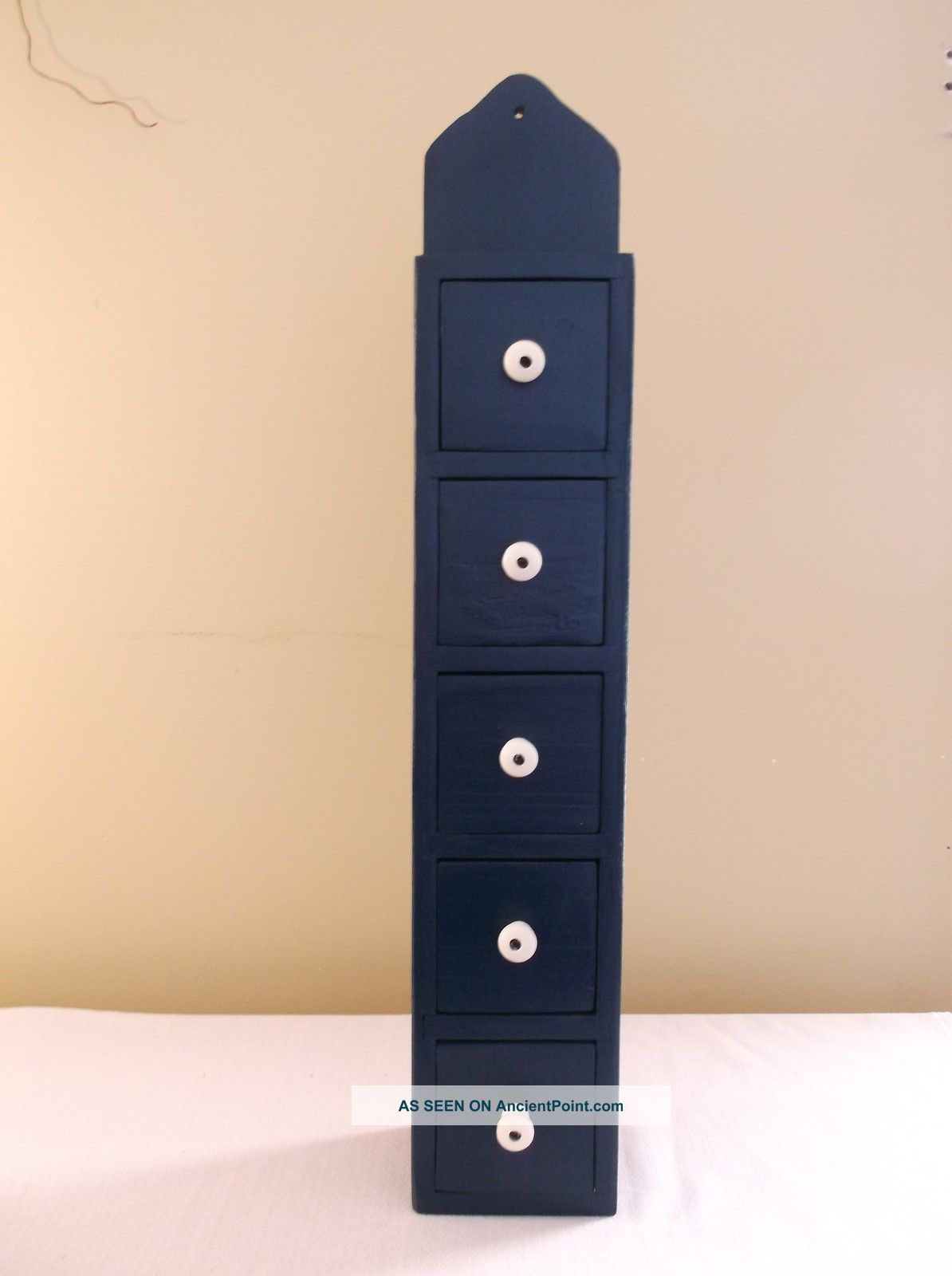 Primitive Style Navy Blue Accent Drawer Wall Shelf Primitives photo