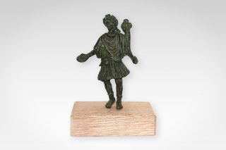 Roman Bronze Statue Statuette Of A Lar 100 - 200 A.  D. photo