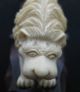 Japanese Carved Faux Ivory Lion On Carved Wooden Base Other photo 1