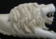 Japanese Carved Faux Ivory Lion On Carved Wooden Base Other photo 4