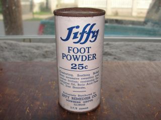 Black & Pink Jiffy Foot Powder Tin Jiffey Remedies Co.  Dowers Grove Il photo