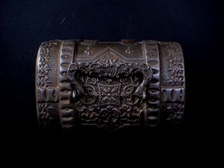 Fantastic Decorated And Marked Antique Pewter Casket photo