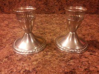 2 Mayflower Sterling Weighted Silver Candle Stick Holders photo