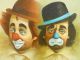 Clowns Vintage Painting Sad & Smiling Circus N Tomas Mid Century Modern Mid-Century Modernism photo 2