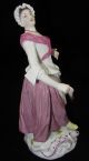Meissen 19th Century Woman Carrying A Spool Of Thread Rare Figurines photo 3