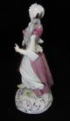 Meissen 19th Century Woman Carrying A Spool Of Thread Rare Figurines photo 5