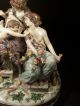 Monumental Large Dresden Porcelain Group Of Cupid In Danger Richard Klemm Urns photo 1