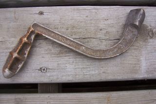 Round Oak Hand Ash Shaker Wood Coal Stove Crank Grate Handle Hit Miss - photo