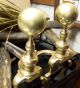 Antique Solid Brass Ball Top Sheffield Andirons - Vintage - Ny,  Usa Forged & Crafted Hearth Ware photo 9