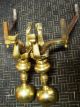 Antique Solid Brass Ball Top Sheffield Andirons - Vintage - Ny,  Usa Forged & Crafted Hearth Ware photo 5