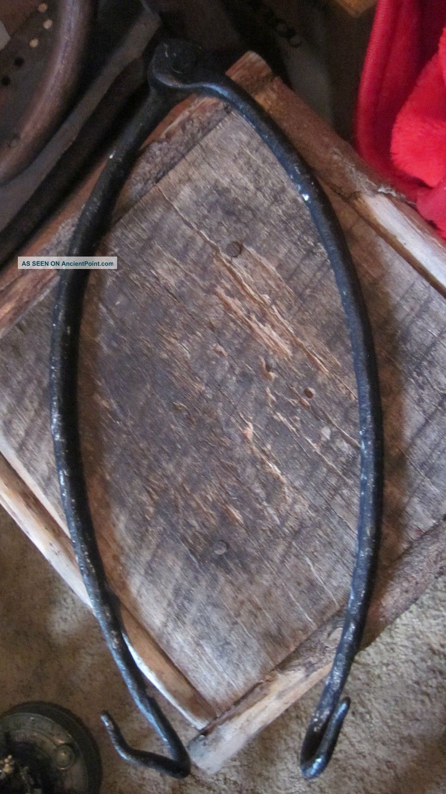 Antique Hand Forged Pot Hanger For Hearth Or Open Fire Primitives photo