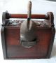 Antique Rare English Fireplace Hearth Coal Box Carved Wood W/ Shovel 1897’s Boxes photo 9