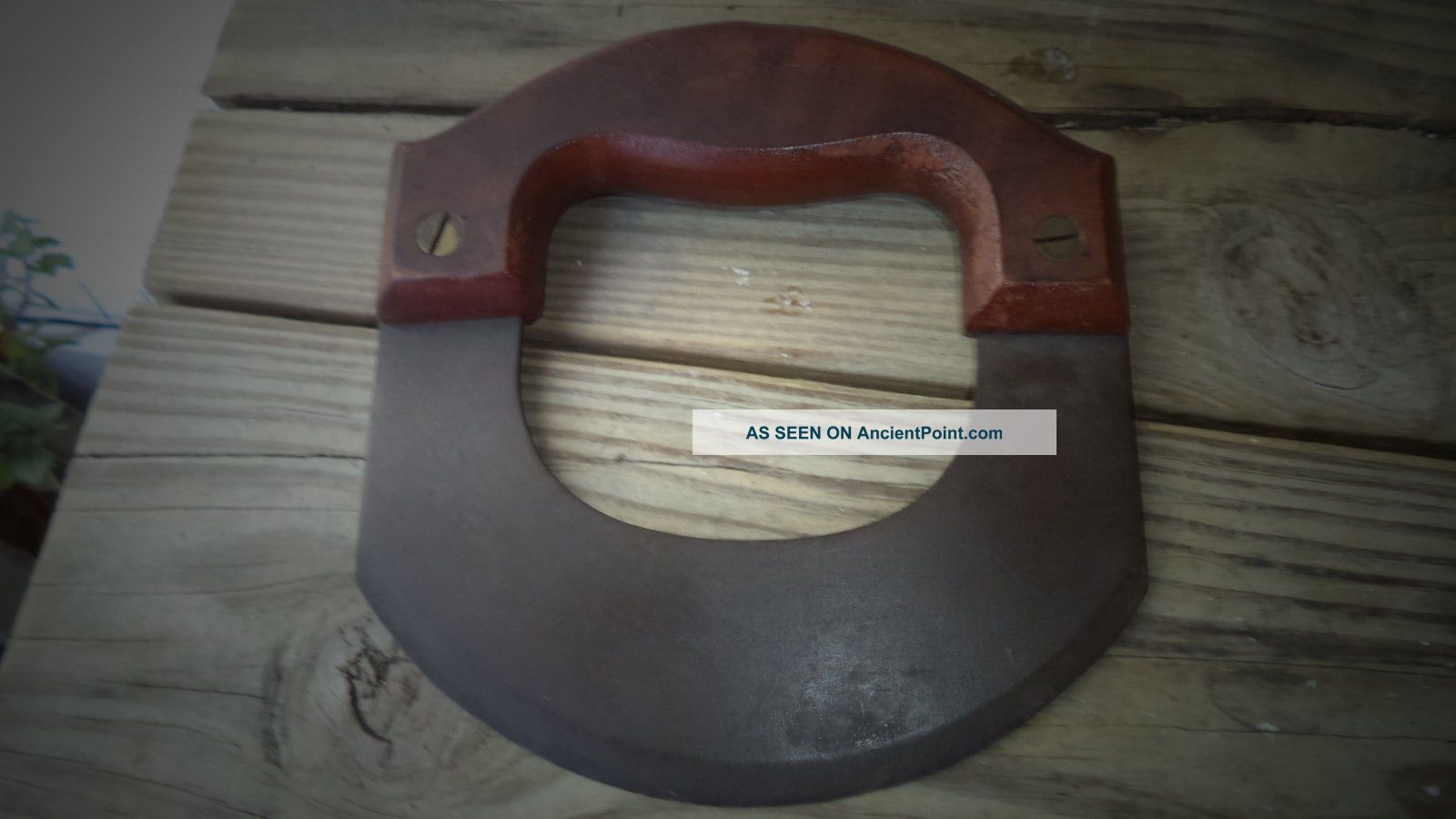 Early Chopper Food Chopper Single Wrought Iron Blade Wood Handle Other photo