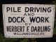 Vintage Tin Great Lakes Sign Pile Driving & Dock Work H Darling Ny Wharf Boat Signs photo 8
