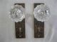 Antique Brand Nos Glass Doorknobs W/brass Eastlake Faceplates & Working Lock Door Knobs & Handles photo 5