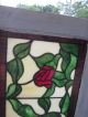 Vintage Roses Stained Glass Window,  36 Inches Long; 14 Inches Wide,  Plexiglass 1900-1940 photo 2