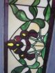 Vintage Roses Stained Glass Window,  36 Inches Long; 14 Inches Wide,  Plexiglass 1900-1940 photo 3