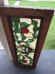 Vintage Roses Stained Glass Window,  36 Inches Long; 14 Inches Wide,  Plexiglass 1900-1940 photo 4