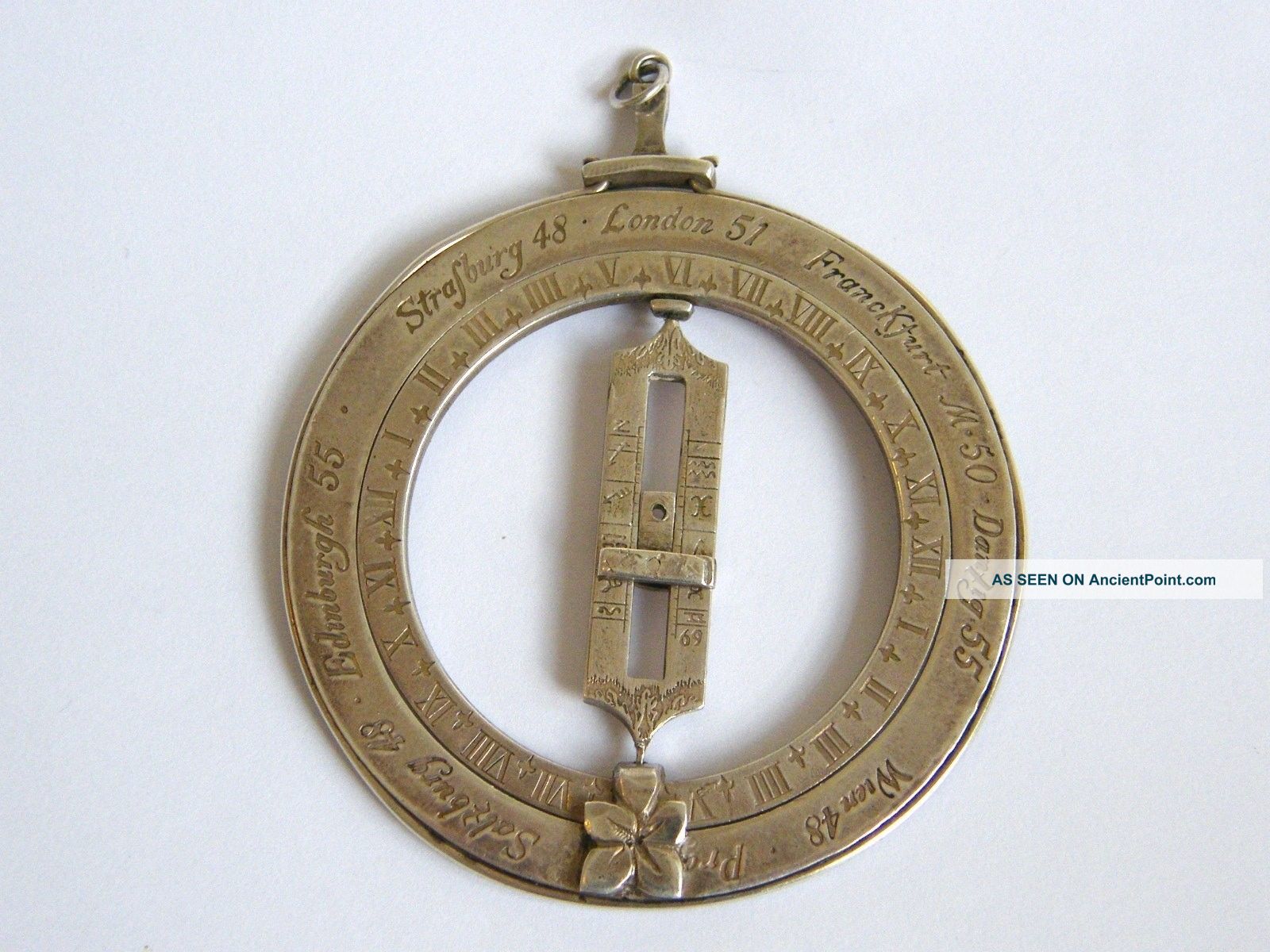 Antique - Solid Silver - Revolving Fob Combination Sundial/sun Compass - C1830s Scientific Instruments photo