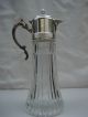 Vintage Glass Jug/tankard/pitcher W/silverplate Top By Rogers,  Italy 14 1/2 Tall Pitchers & Jugs photo 7