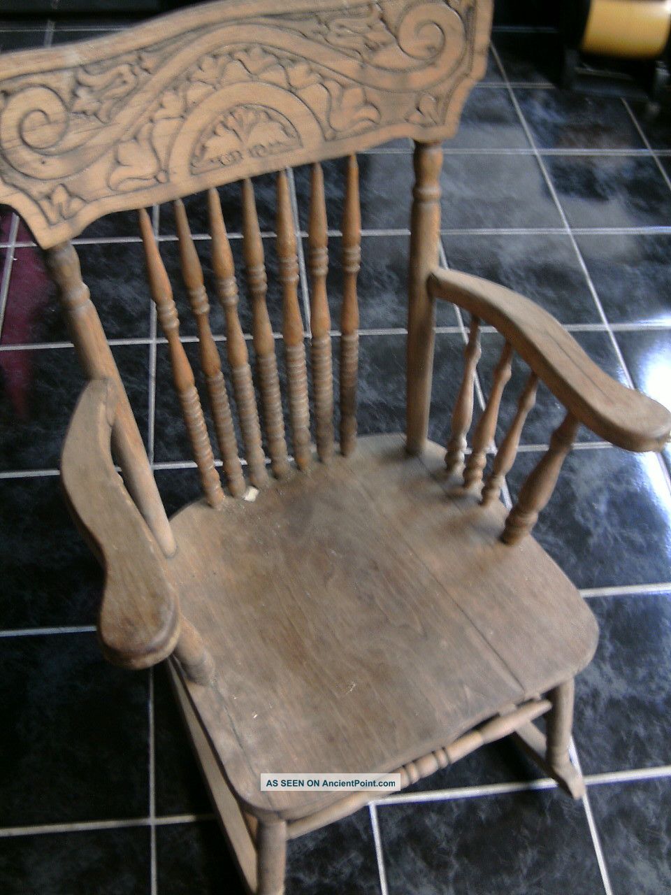 Kids Rocking Chair - Solid Wood - Looks Very Old - Seat Is 15 Inches From Floor Unknown photo