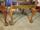 2 Antique Chippendale Claw Ball Feet Chairs Mahogany Hand Carved Shell Unknown photo 3