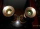 Brass And Green Overlay Candle Stick Holders Metalware photo 6