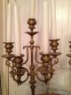 Pair Of Antique Brass Candelabras Metalware photo 1