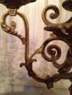 Pair Of Antique Brass Candelabras Metalware photo 4