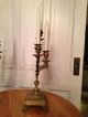 Pair Of Antique Brass Candelabras Metalware photo 6