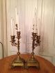 Pair Of Antique Brass Candelabras Metalware photo 7