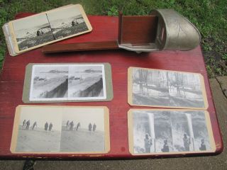 Antique Underwood & Underwood Stereo Scope Viewer Early 1900 ' S & Pictures photo