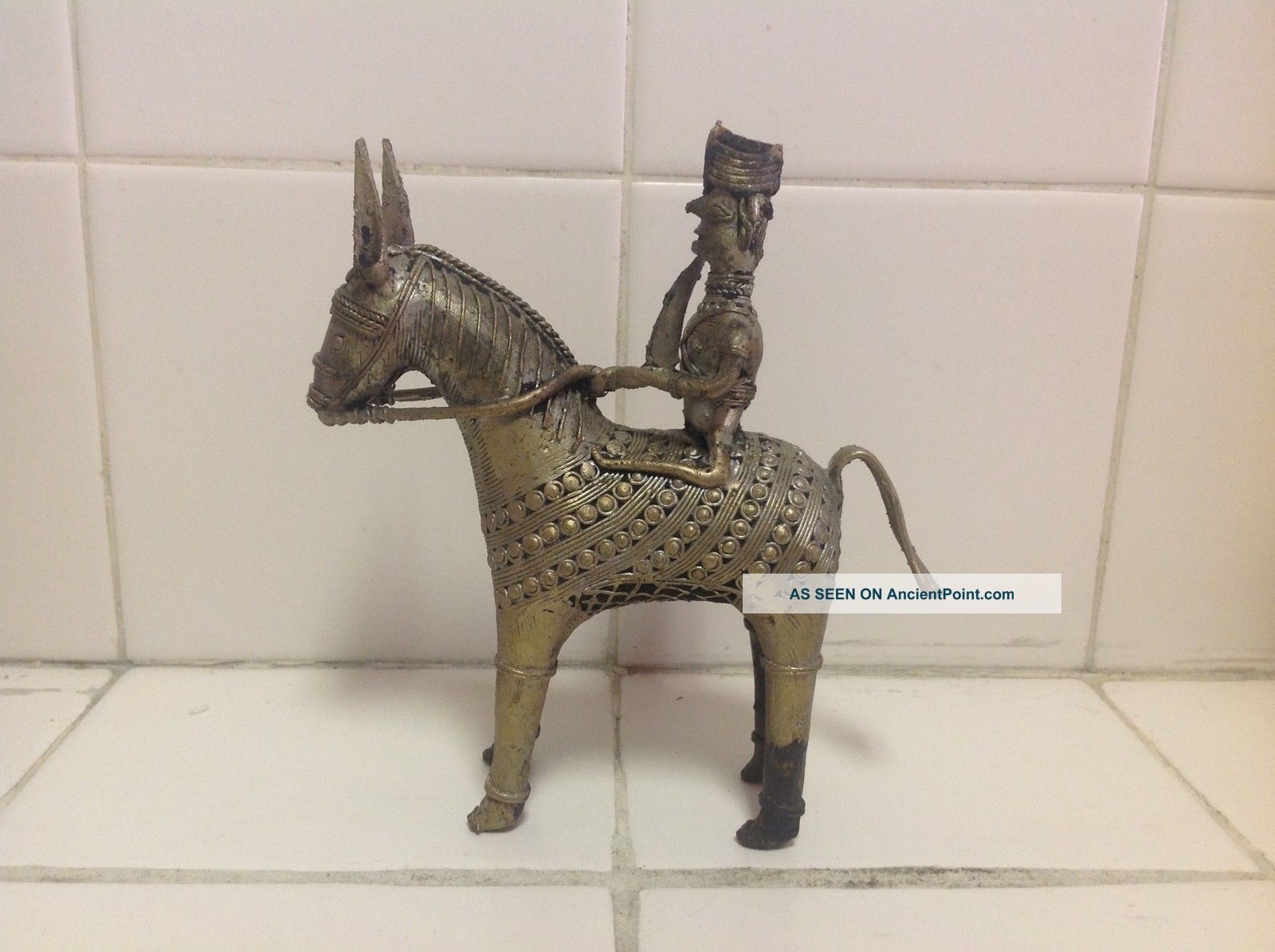 Hindu Metal Horse Man Metalware photo