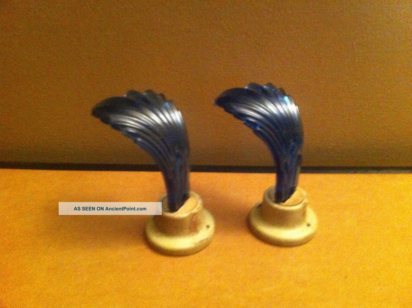Art Deco Cobalt Blue Glass Curtain Holdback Tieback Set Of 2 Art Deco photo
