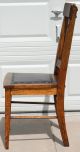 Antique Arts & Crafts Mission Oak Chair With Leather Seat,  1 Of 3 Available (a) 1900-1950 photo 5