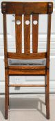 Antique Arts & Crafts Mission Oak Chair With Leather Seat,  1 Of 3 Available (a) 1900-1950 photo 6