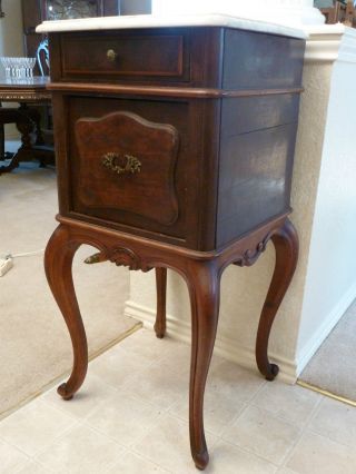 Antique French Marble - Top Half Commode Nightstand photo