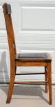 Antique Arts & Crafts Mission Oak Chair With Leather Seat,  1 Of 3 Available (b) 1900-1950 photo 4