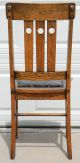 Antique Arts & Crafts Mission Oak Chair With Leather Seat,  1 Of 3 Available (b) 1900-1950 photo 5