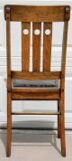Antique Arts & Crafts Mission Oak Chair With Leather Seat,  1 Of 3 Available (b) 1900-1950 photo 7