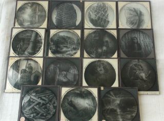 Collection Of 15 Magic Lantern Slides,  Antique Glass Photo,  Miners,  Minning photo