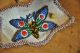 Old Native American Beaded Whisk Broom Wall Pocket Whimsey W Butterfly Florals Native American photo 7
